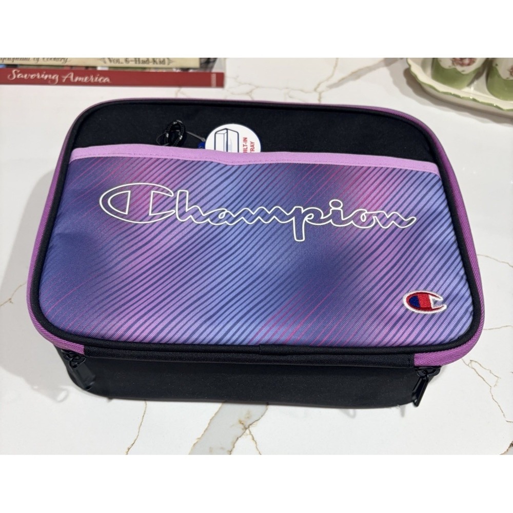 Kids Lunch Box Insulated and with Hard Tray - Blue/Pink - Champion